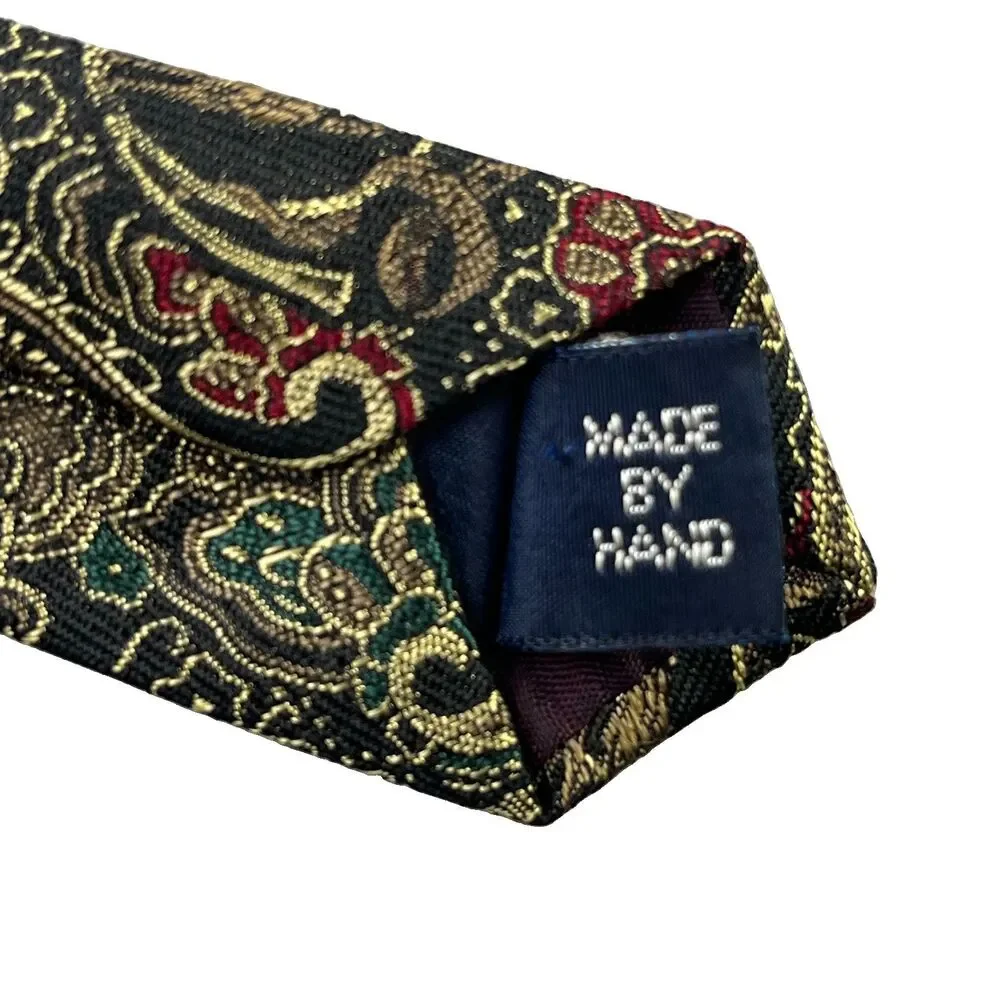 Vintage Polo Ralph Lauren Silk Tie Necktie Multicolor Paisley Pony Horse